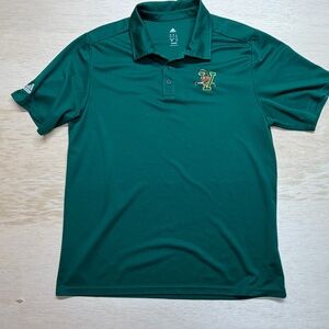 Vermont Catamounts NCAA Adidas Team Men Green Polo Golf  Shirt  University Large